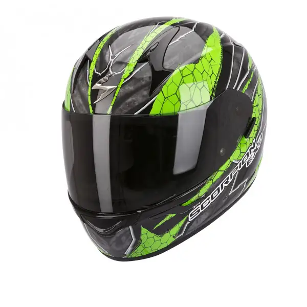 Casco integrale Scorpion Exo 410 Air Rad nero verde lucido