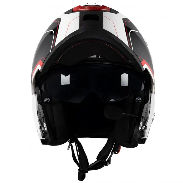 Casco modulare Befast GLOBAL CONNECT con interfono integrato Bianco Rosso Nero