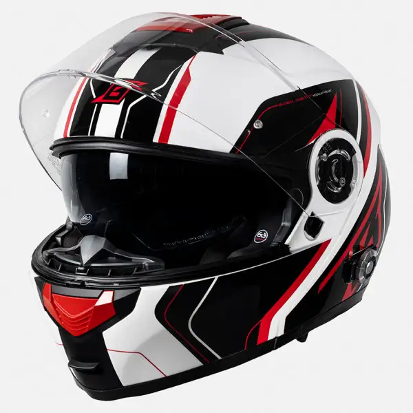 Casco modulare Befast GLOBAL CONNECT con interfono integrato Bianco Rosso Nero