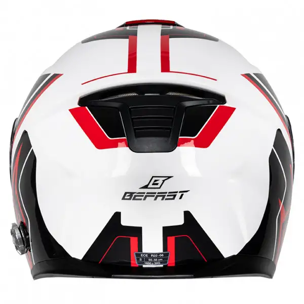 Casco modulare Befast GLOBAL CONNECT con interfono integrato Bianco Rosso Nero