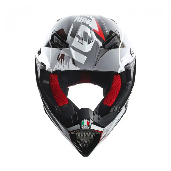 Casco cross AX-8 Carbon Multi Carbotech bianco rosso