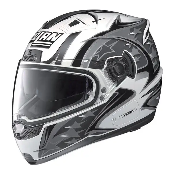 Casco moto Nolan N85 Fight N-com bianco-grigio