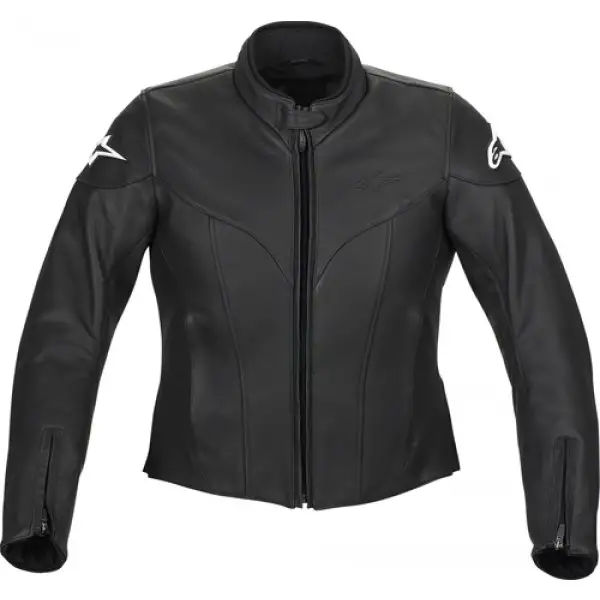 Giacca moto donna in pelle Alpinestars Stella Ice nera