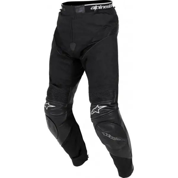 Pantaloni moto Alpinestars A-10 Sport tessuto-pelle neri