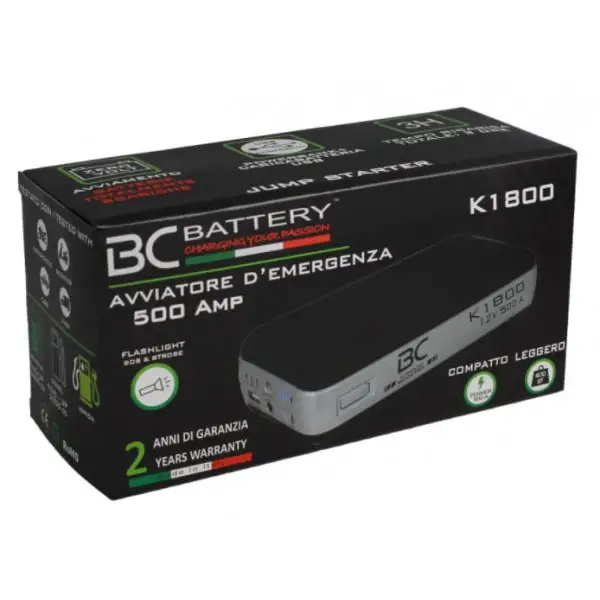 Avviatore batteria moto BC Battery Booster K1800 - Jumpstarter e Powerbank