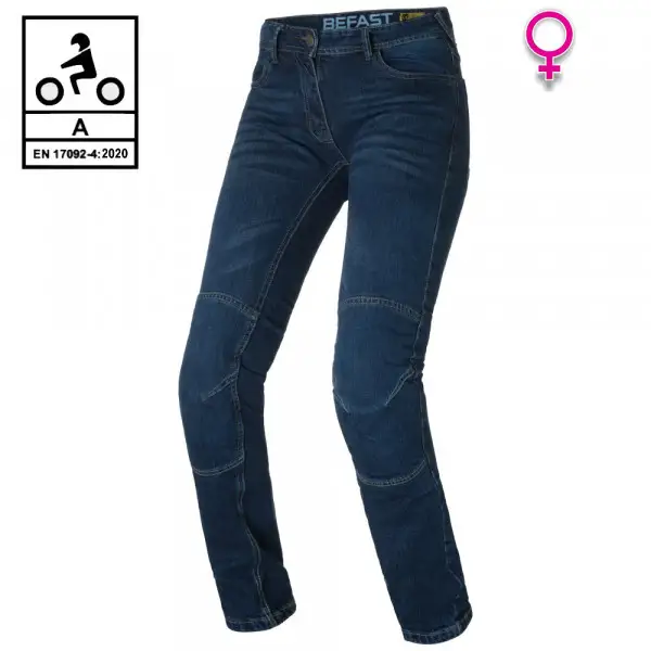 Jeans moto donna Befast Titans Lady CE Certificati Blu