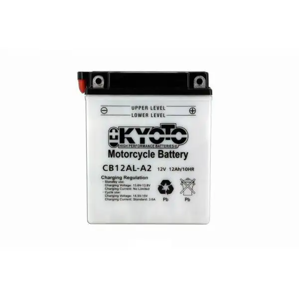 Batteria moto Kyoto Yb12al-a2 X4 - 12v 12ah - L 135mm W 81mm H 161mm - con acido