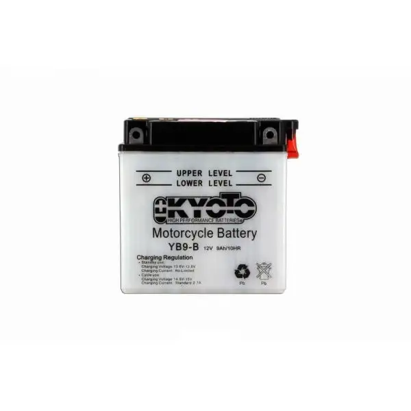 Batteria moto Kyoto Yb9-b -12v 9ah - L 137mm W 76mm H 140mm - con acido