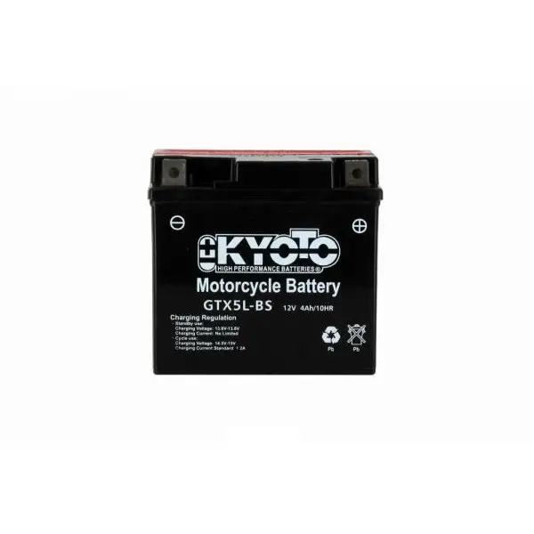 Batteria moto Kyoto Ytx5l-bs X8- 12v 4ah - L 114mm W 71mm H 106mm - con acido senza manutenzione