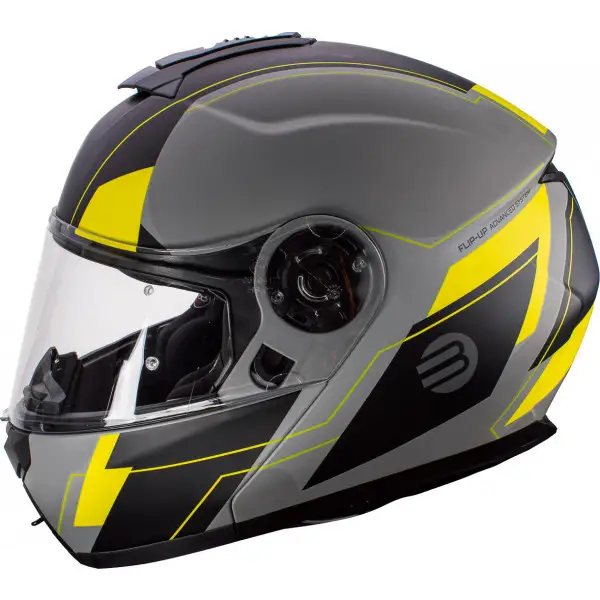 Casco modulare Befast Tank con doppia omologazione P/J Grigio Giallo