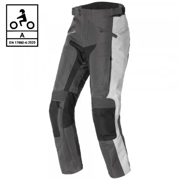 Pantaloni moto touring Befast VICTORY PANT CE certificati 3 strati Nero Grigio chiaro