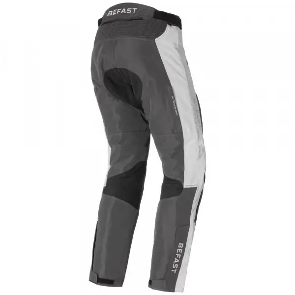 Pantaloni moto touring Befast VICTORY PANT CE certificati 3 strati Nero Grigio chiaro