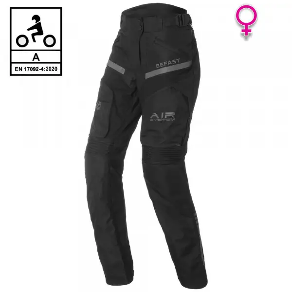 Pantaloni moto touring donna Befast KLIMA PANT Lady 3 strati Nero