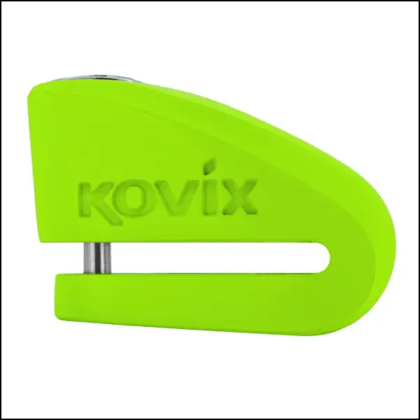 Bloccadisco Kovix KVZ1 in lega di zinco perno 6 mm verde fluo