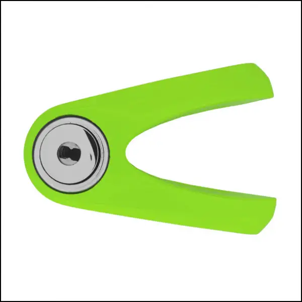 Bloccadisco Kovix KVZ1 in lega di zinco perno 6 mm verde fluo