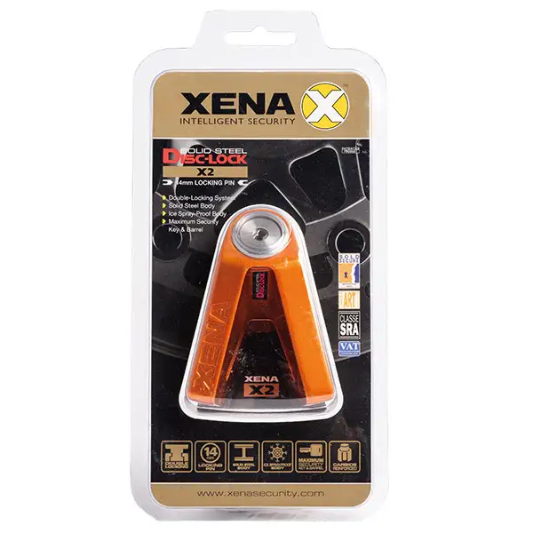 Bloccadisco Xena x2 in acciaio inox perno 14mm Arancio