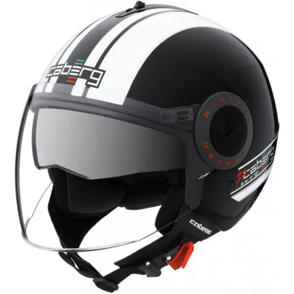 Casco moto jet Caberg Riviera V2+ Pure nero-bianco