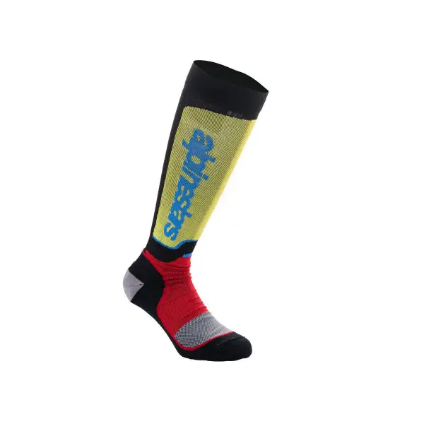 Calze tecniche Alpinestars MX PLUS SOCKS Nero Rosso Celeste
