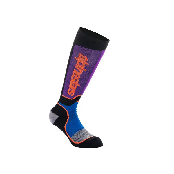 Calze tecniche bambino Alpinestars YOUTH MX PLUS SOCKS Nero Royal Blu Viola