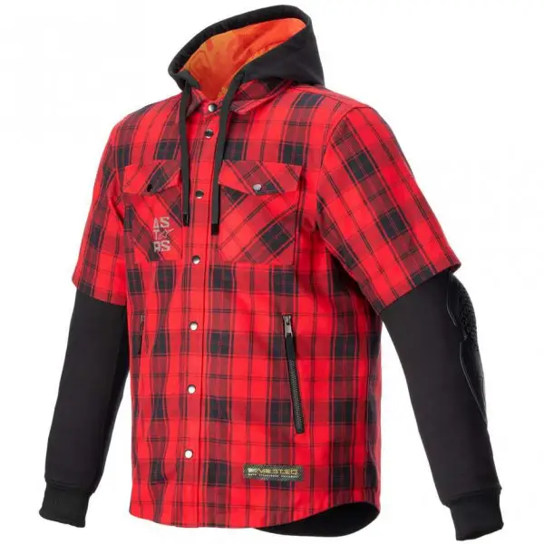 Giacca moto Alpinestars MO.ST.EQ TARTAN SHIRT Rosso Nero 