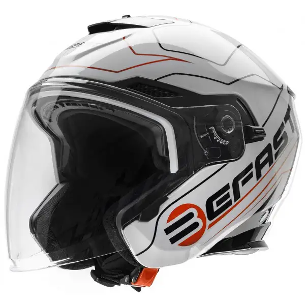 Casco jet Befast Thunder Bianco Rosso