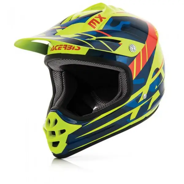 Casco cross bambino Acerbis Impact Junior 3.0 Giallo Nero Rosso Blu