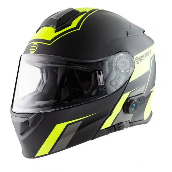 Casco modulare Befast Connection con interfono integrato Giallo Nero