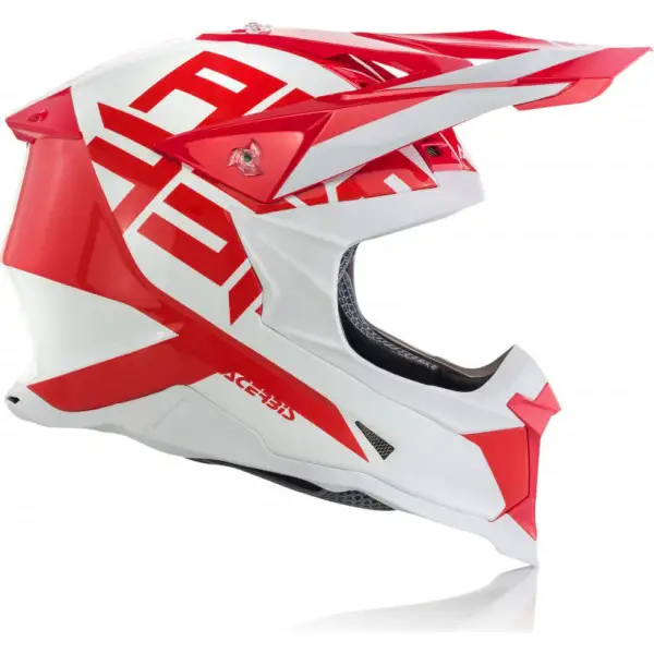 Casco cross Acerbis IMPACT X-RACER VTR in fibra Rosso Bianco