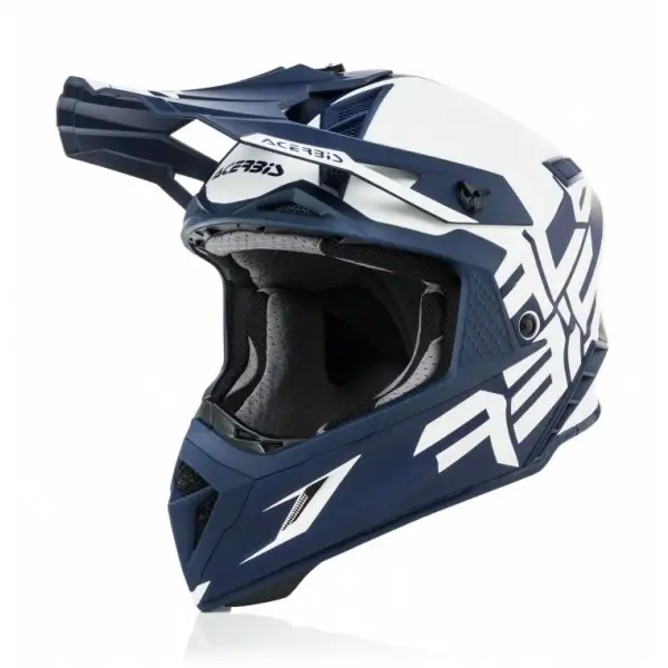 Casco cross Acerbis X-PRO VTR in fibra Bianco Blu