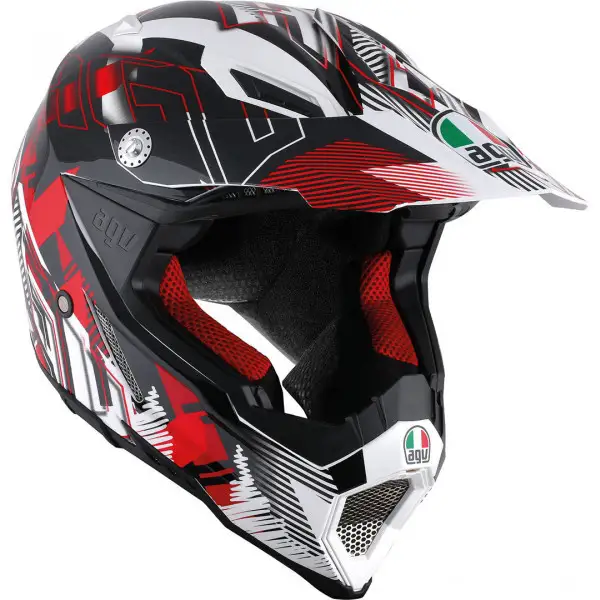 Casco cross Agv AX-8 Evo Multi NoFoot bianco rosso