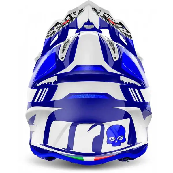 Casco cross Airoh Aviator 2.2 Cairoli Ottobiano in fibra Blu Lucido