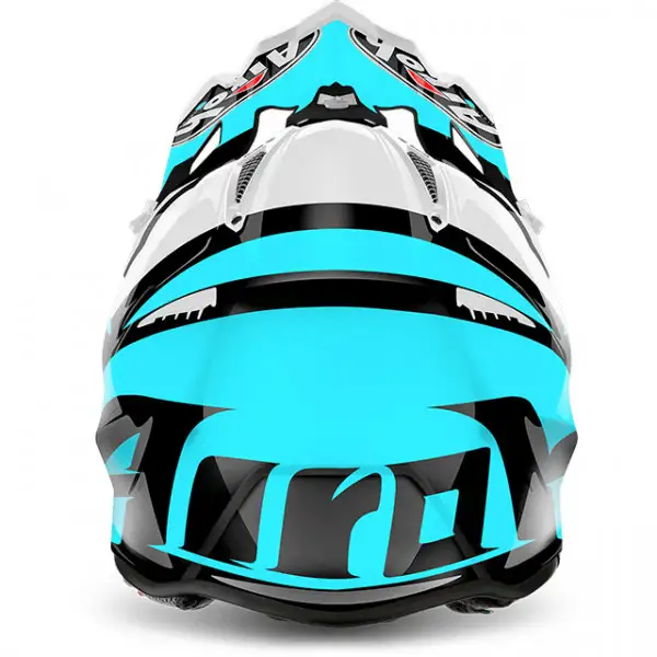 Casco cross Airoh Aviator 2.2 Revolve in fibra azzurro lucido