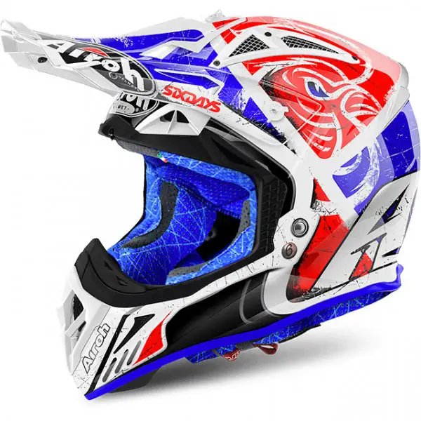 Casco cross Airoh Aviator 2.2 Six days 2018 in fibra rosso lucido