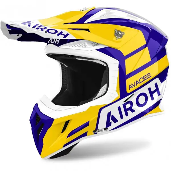 Casco cross Airoh AVIATOR ACE 2 SAKE in fibra Giallo lucido