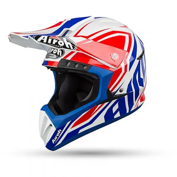 Casco cross Airoh Switch Impact Blu Lucido