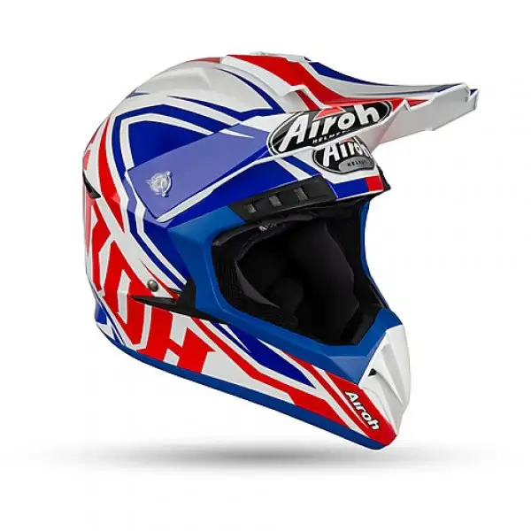 Casco cross Airoh Switch Impact Blu Lucido