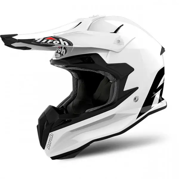 Casco cross Airoh Terminator Open Vision in fibra bianco lucido