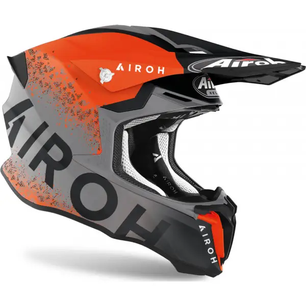 Casco cross Airoh Twist 2 Bit Arancio Grigio Opaco