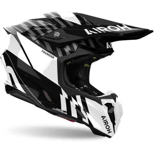 Casco cross Airoh TWIST 3 THUNDER Nero Bianco lucido