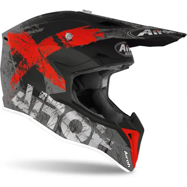 Casco cross Airoh Wraap Smile Rosso