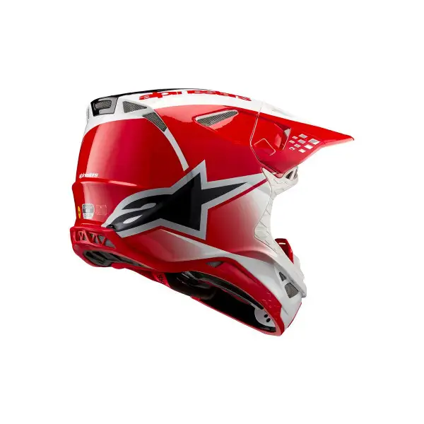Casco cross Alpinestars SUPERTECH S-M10 UNITE HELMET ECE 22.06 Rosso Bianco Lucido