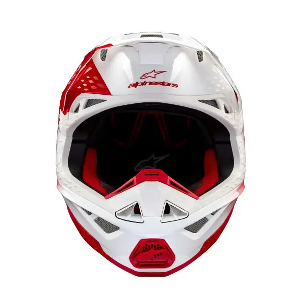 Casco cross Alpinestars SUPERTECH S-M10 UNITE HELMET ECE 22.06 Rosso Bianco Lucido
