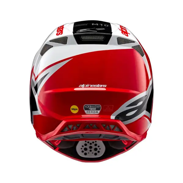 Casco cross Alpinestars SUPERTECH S-M10 UNITE HELMET ECE 22.06 Rosso Bianco Lucido