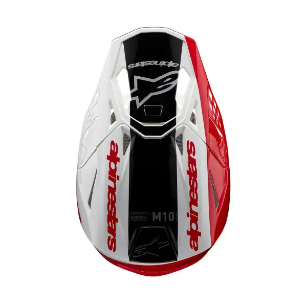 Casco cross Alpinestars SUPERTECH S-M10 UNITE HELMET ECE 22.06 Rosso Bianco Lucido