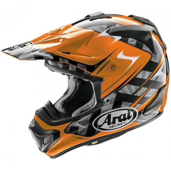 Casco cross Arai MX-V SCOOP ORANGE in fibra Arancione Grigio