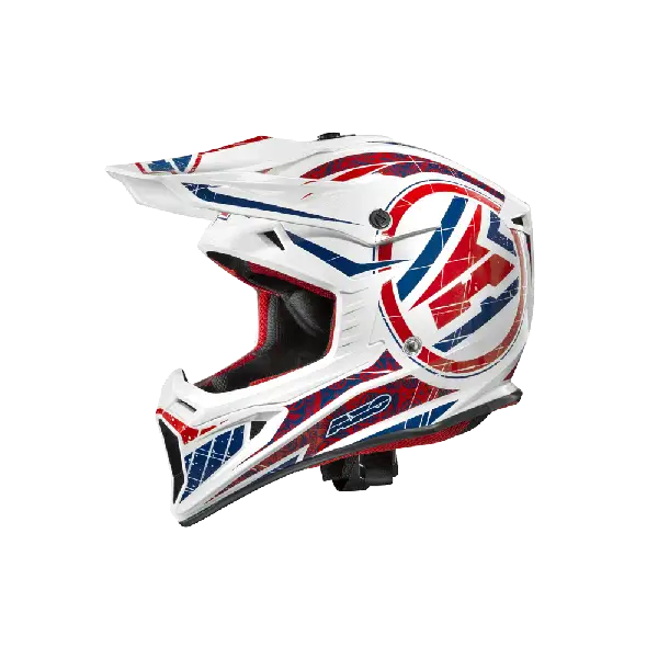 Casco cross Axo Jump Bianco Rosso Blu
