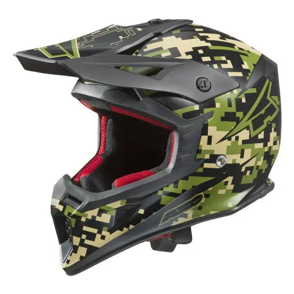 Casco cross Axo Jump camouflage Nero Verde Beige