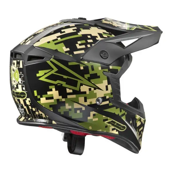 Casco cross Axo Jump camouflage Nero Verde Beige