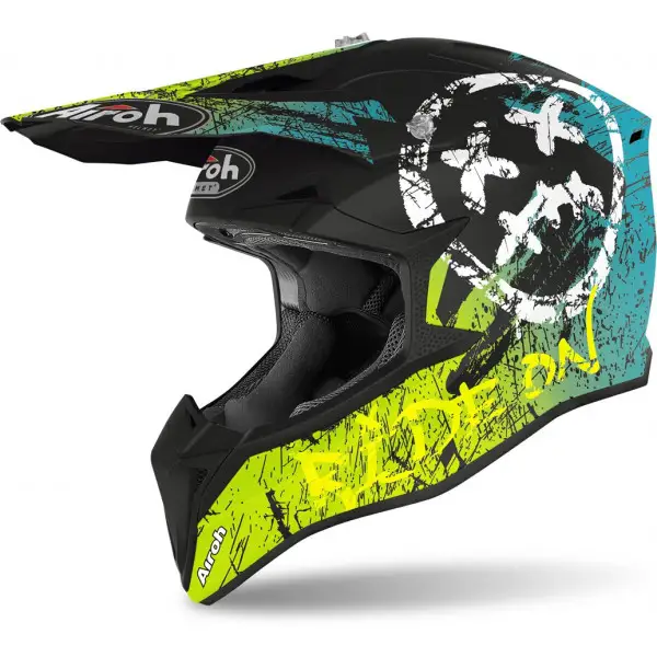 Casco cross bambino Airoh Wraap Smile Giallo