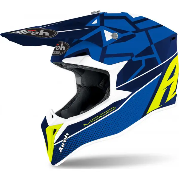 Casco cross bambino Airoh Wraap Youth Mood Blu lucido